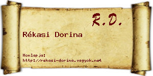 Rékasi Dorina névjegykártya